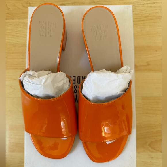 Maryam Nassir Zadeh Sophie Patent Slides in Orange - Picture 3 of 5